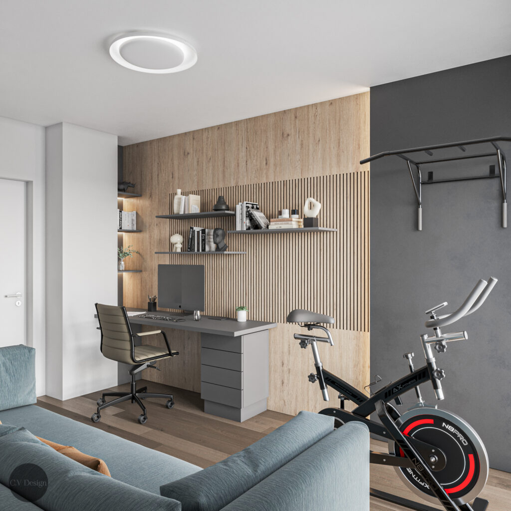 Interior Design Birou cu camera Gym